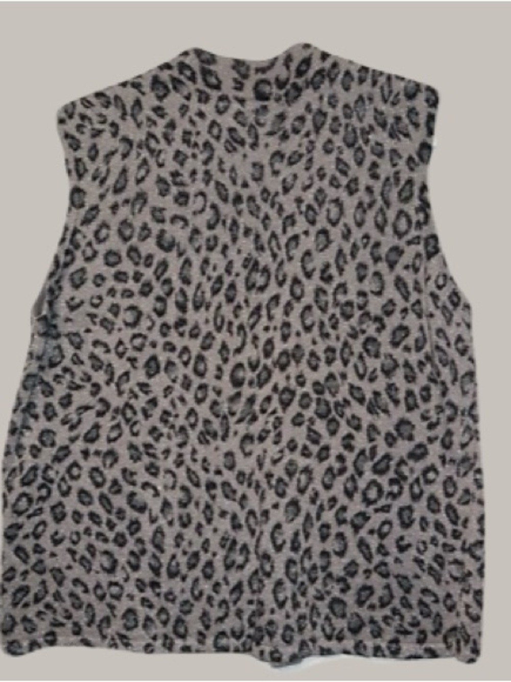 Kathie Lee VintageCollection Sleeveless Leopard Print Mock Neck Top - Gray/Black